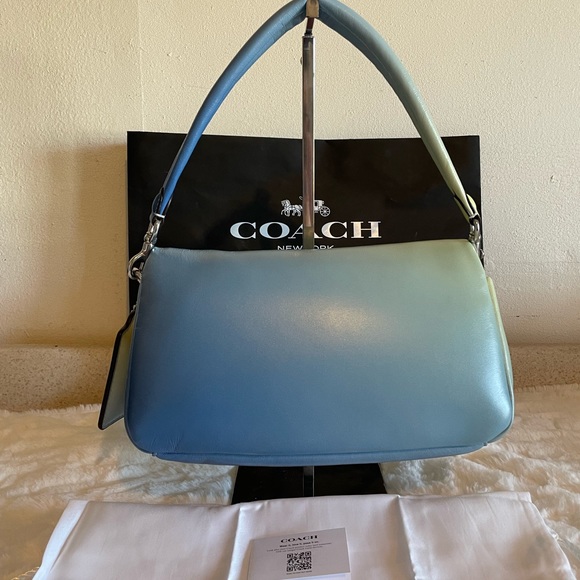 ❌Sold out❌Coach Pillow Tabby Shoulder Bag 26 Aqua Green multi Ombré Leather - Picture 11 of 15
